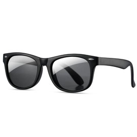 Pro Acme Kids Polarized Sunglasses, Flexible TPEE Rubber Toddler Shades for Girls Boys, Ages 3-12 (Matte Black)