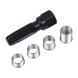 JNNJ Spark Plug Thread Repair Tool, Spark Plug Rethreading Tap Thread Repair Set, 14mm X 1.25 Sparks Plug Thread Repair Tool Kit, Threaded Spark Plugs Holder and 4 Plugs Inserts for Repairing Plugs