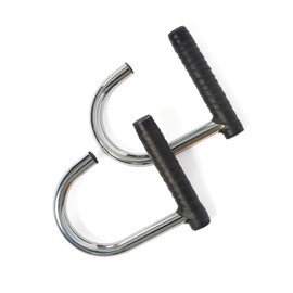 ZUKAM Metal Resistance Band Handles Pull Up Handle with Grip Tapes, Heavy Duty Industrial Grade Steel Knurled Surface Handles for Elastic Band Workouts (Chrome)