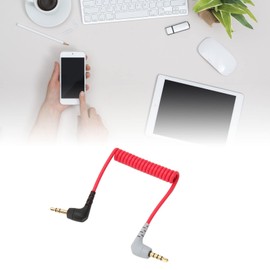 3.5mm TRS to TRRS Microphone Cable, 3.5mm Male to Male Right Angle Adapter Cable with Gold Plated Plug for BOYA, for Rode SC7, Smartphone, VideoMic, VideoMicro Go, Etc