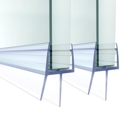 FCSOTSPS Shower Door Bottom Seal,2 PCS 3/8" X 36" Shower Door Sweep for 3/8 Inch Glass,Frameless Glass Door Seal Strip to Seal 12mm Door Gap,Stop Shower Leaks and Create a Water Barrier