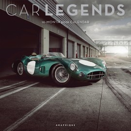 Graphique 2026 Car Legends Wall Calendar | 12” x 12” | Thick Paper | Home & Office Organizer | Large Monthly Grid | 3 Languages & Marked Holidays | 4 Month Preview Page for 2027