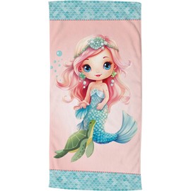 Good Morning Alisse Beach Towel Polysuede Pink / Blue Size 75 x 150 cm