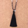 Kelitch Bohemian Natural Fresh Water Pearl Crystal Bead Tassel Necklace