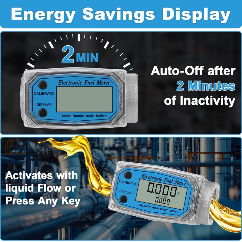 UwinVwin 3/4" Digital Water Meter and Fuel Meter Diesel Meter