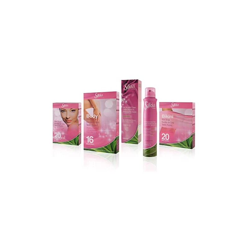 Silkia Body Wax Strips with Aloe Vera Cream Sachets -