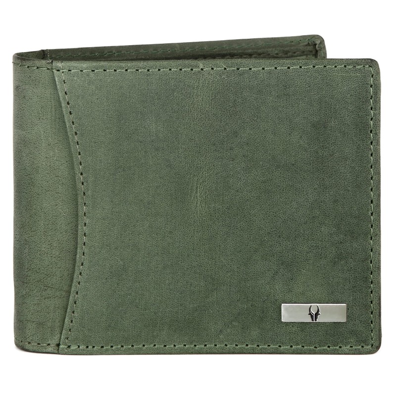 WILDHORN® RFID Protected Genuine Leather Wallet for Men, Green Hunter,