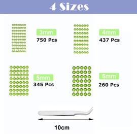 iJiZuo 1792 Stück Glitzersteine Selbstklebend 4 Blatt Strass Aufkleber, Silberne Strasss Größe Mixed Selbstklebende Strasssteine, für DIY Fingernagel Handy-Kleidung Dekorationen-Grün