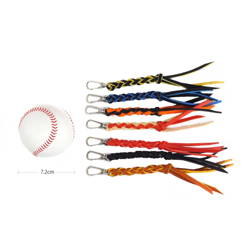 Leather King Hard Baseball Glove Leather Keychain, red/camel