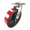 Hy-Weld 8" x 2" Red Polyurethane on Cast Iron Casters