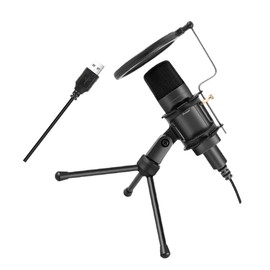 Operitacx 1 Set USB Gaming Condenser Microphone Set with Stand Noise Reduction Desktop Mic for Streaming Podcasting and Gaming Easy Installation Durable Design Voice Output