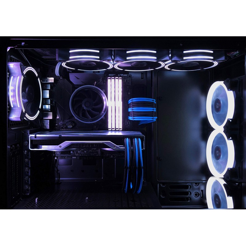 EZDIY-FAB 120mm PWM White LED Ring Fan,White LED PWM Case