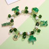 St.Patrick’s Day Bracelet Green Leaf Charm Bracelet women Handmade pearl