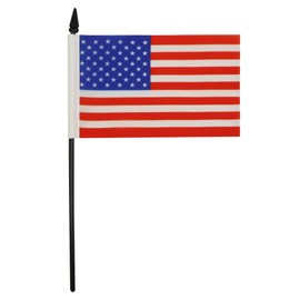 United States Table Flag 4'' x 6'' - USA - US - American Desk Flag 15 x 10 cm - Black plastic stick and base - AZ FLAG