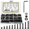 540M4 Screw Set Black Screws 6-30 mm, Washers, Washers, Nuts