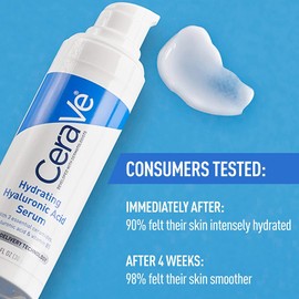 CeraVe Hydrating Hyaluronic Acid & Moisturizing Serum with Vitamin B5 and Ceramides Locks in Moisture Serum Smooth Skin Moisturizing Essence 30 ML