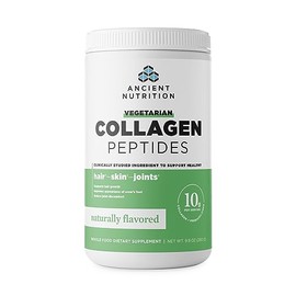 Péptidos de colágeno vegetarianos de Ancient Nutrition, péptidos de colágeno en polvo, colágeno en polvo con sabor natural, prebióticos y probióticos, favorece la salud de la piel, el cabello, las ar