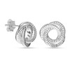 LeCalla 925 Sterling Silver Love Knot Earrings | Round Textured