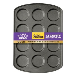 Wilton Gold Non-Stick Muffin Top Pan, Stainless Steel Bakeware, Made without PFAS, 11 x16 in, Packaging May Vary