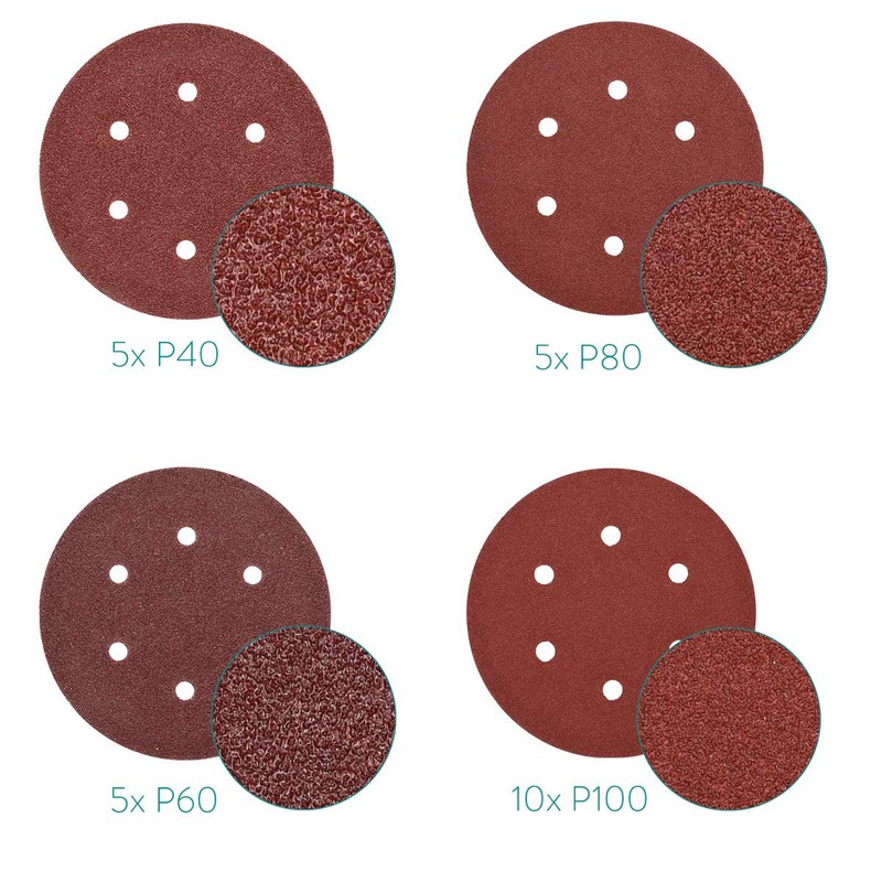 Navaris 25 pcs Sanding Sheets - Assorted P40, 60, 80,