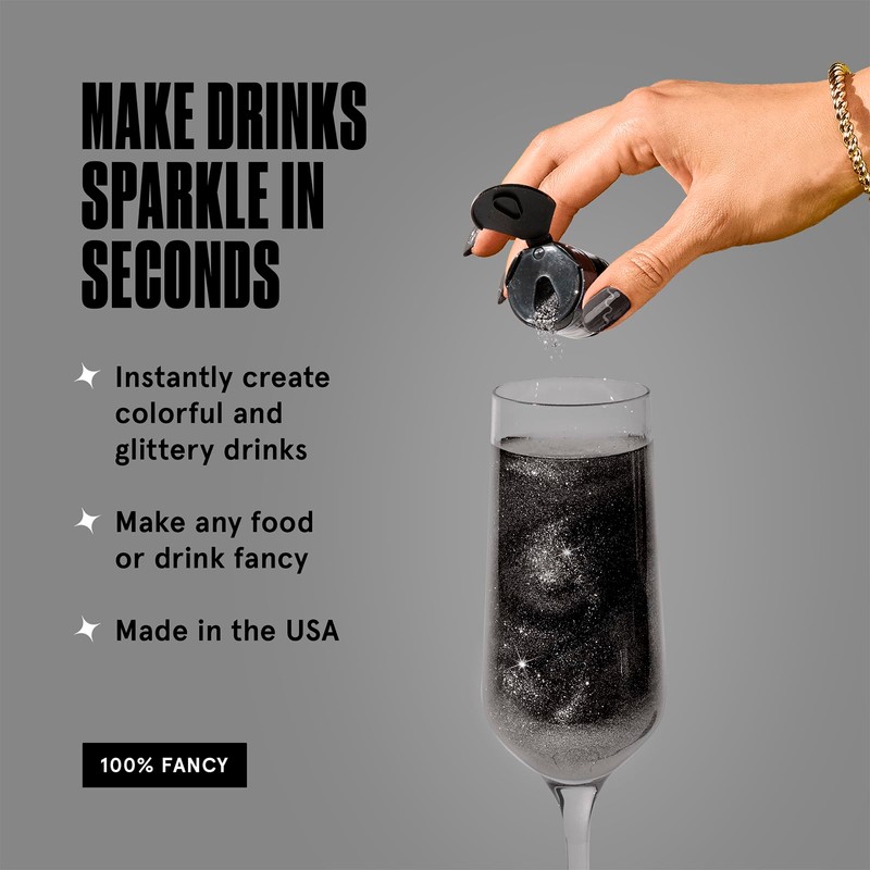 Fancy Sprinkles Onyx Black Premium Edible Glitter, 100% Edible Glitter