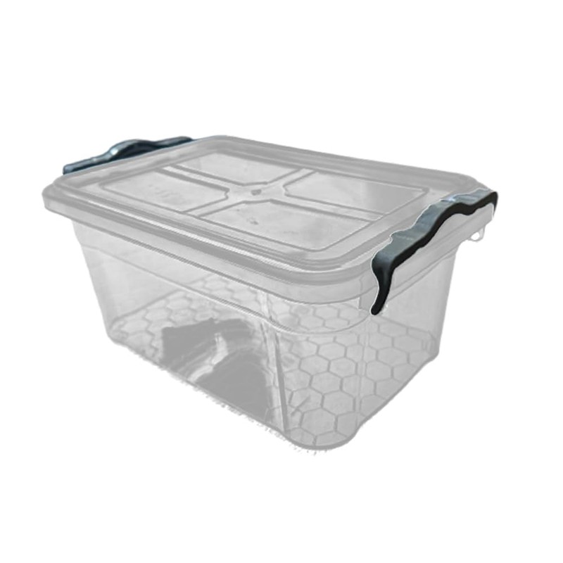 METALLIC TURTLE Clear 3.5L Plastic Storage Boxes with Grey Clip