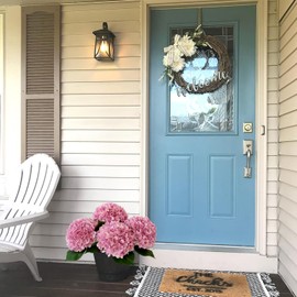 JINWOE 4pcs Pink Silk Hydrangea Fake Flowers,22" Artificial Flowers Bouquets Silk Faux Hydrangea Stems for Home Wedding Party Table Core Decoration (Pinkish Purple)