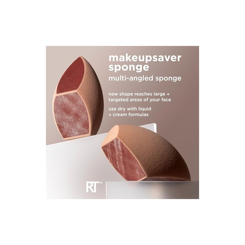 Real Techniques Esponja de maquillaje + pincel Trio