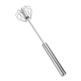 Egg Whisk Stainless Steel - Hand Push Whisk Egg Blender Semi - Auto Rotating Push Mixer Multifunction Hand Whisk for Baking, Cooking, Whisking