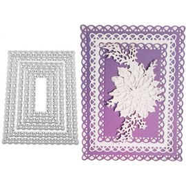 Lace Rectangle Frame Cutting Dies for Card Making，Cutting Dies Cut Stencils for DIY Scrapbooking Photo Album Decorative Embossing Paper Dies for Card Making Templated