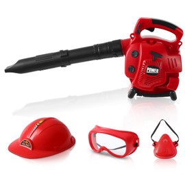 Arrowbash 4 Pcs Toy Leaf Blower Set for Kids with Masks Toy Helmet and Earmuffs Gardening Tool Gardening Equipment Battery Pretend Set for Boys and Girls