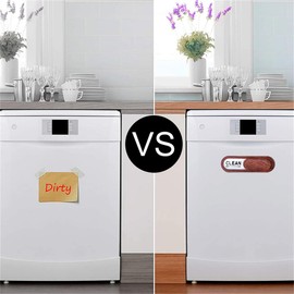 Dirty Clean Dishwasher Magnet Slide Non-Scratching Strong Magnet Sign Wood Dish Wash Sign Kitchen Organizers and Storage Decor