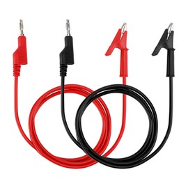 Gosknor 2pcs Small Multimeter Banana Plug to Crocodile Alligator Clip Test, 4mm Stackable Test Lead Cable 1m Long Wire for Electrical Testing 1000V 10A Multimeter