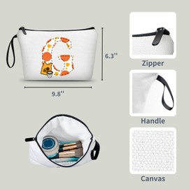 ARIOSEY Basketball Gifts Monogrammed Cosmetic Travel Makeup Bag Basketball Accessories Graduation Birthday Gifts for Girls Coaches Daughters Team Friend Mom Player-G