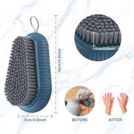 Heavy Duty Nail Brush Fingernail Scrub Brush , Durable Stiff Bristles Nail Scrub Brush, Hand and Nail Cleaning Brush for Men & Mechanics (Hand Wash Brush - Blue)