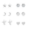 ALEXCRAFT Stud Earrings 925 Silver Earrings Set for Women Men