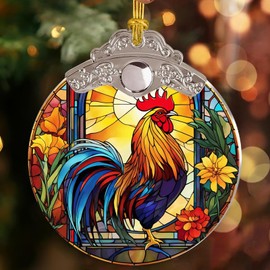 Rooster Christmas Ornament, Chicken Ornament for Tree, Acrylic Keepsake 2024