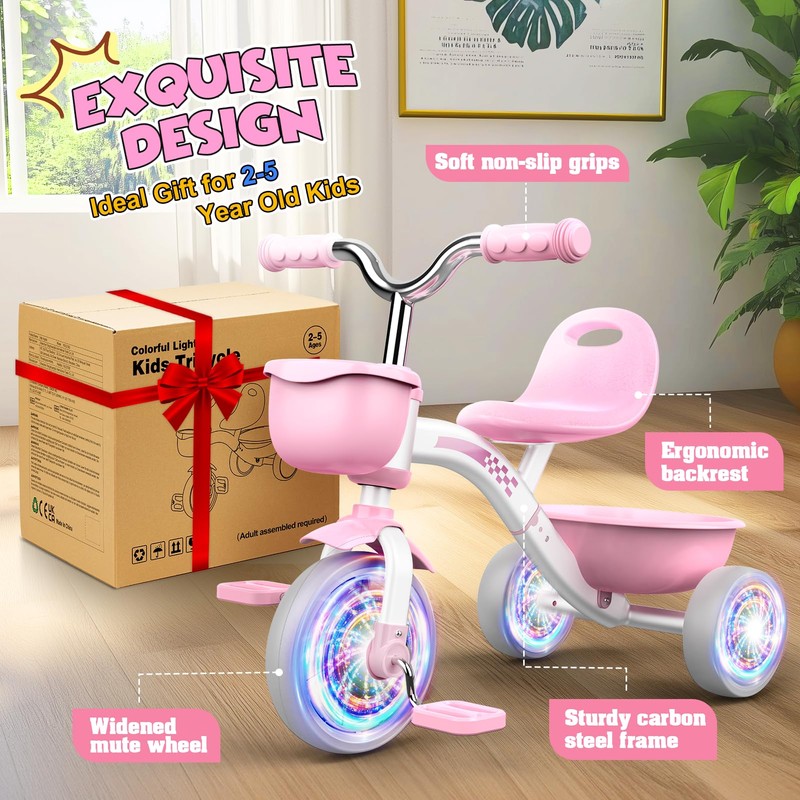 Toddler Tricycle for 1-3 3-5 Year Olds, Toddler Toys Baby