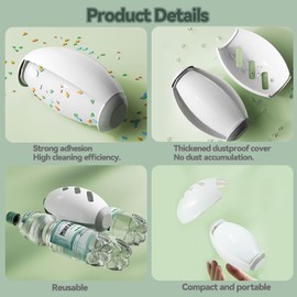 Zephyra Wiederverwendbare Fusselrolle 2 Stück–Mini Fusselroller für Kleidung & Sofa,Pet Hair Remover,Tierhaarentferner,Katzenhaarentferner,Waschbar & Tragbar(Weiß & Grün)