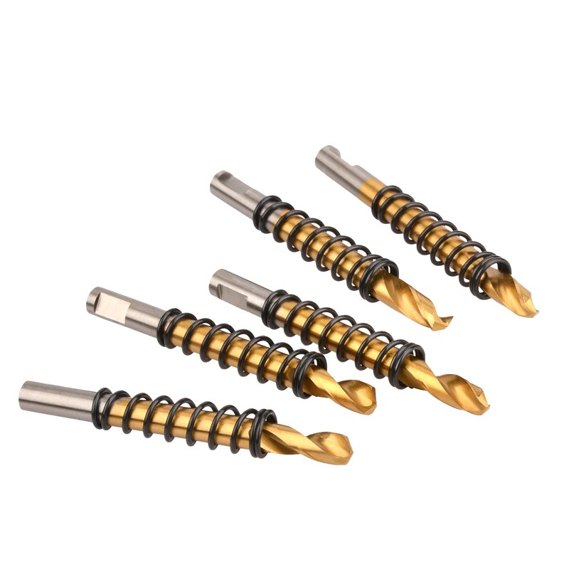 NUIBBYED 5-Piece Center Drill Set, Titanium Plated Guide Drill, Compatible
