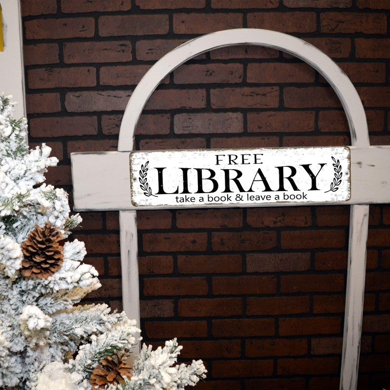 12x3 Inch Free library Sign PC Signage Decor for Outdoor