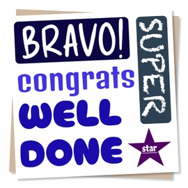 Congratulations Card for a Loved One - Bravo, Well Done, Star - Celebrations, New Job, Exam Passing - For a Friend, Best Friend, Loved One, Colleague, Partner