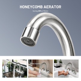 SOKA Bathroom Sink Faucet for 3 Hole, 4 Inch Stainless Steel Faucet for Bathroom, Bathroom Faucets with Deck Plate & Pop-Up Pop-Up Drain Assembly 2-Handle Faucet for Bathroom Sink Vanity RV Restroom