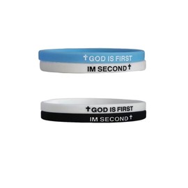 DATOA God is First IM Second Bracelet for Women Men Bible Verses Cross Silicone Bracelet Religion Faith Accessories-A