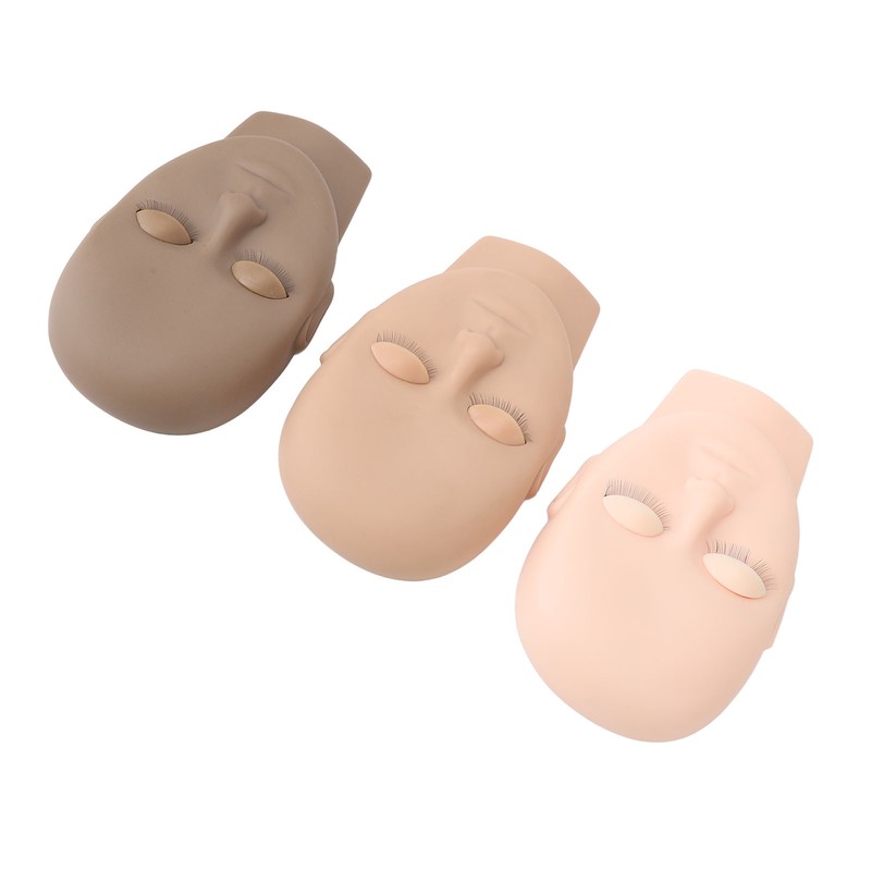 Eyelashes Extensions Practice Kit 3 Color Eyelash Mannequin Head 3