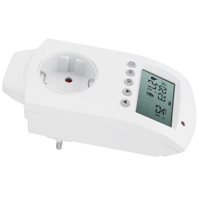 Plug‑in Thermostat LCD Programmable Heating Temperature Controller 16A