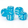 WeLoveDice 16 mm W6 Cube Turquoise Blue Transparent/White Made in