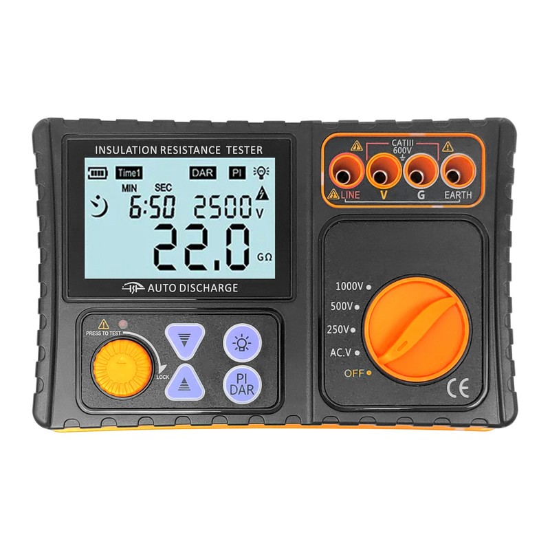 Insulation Resistance Tester 250V/500V/1000V High Definition LCD Display Resistance Meter