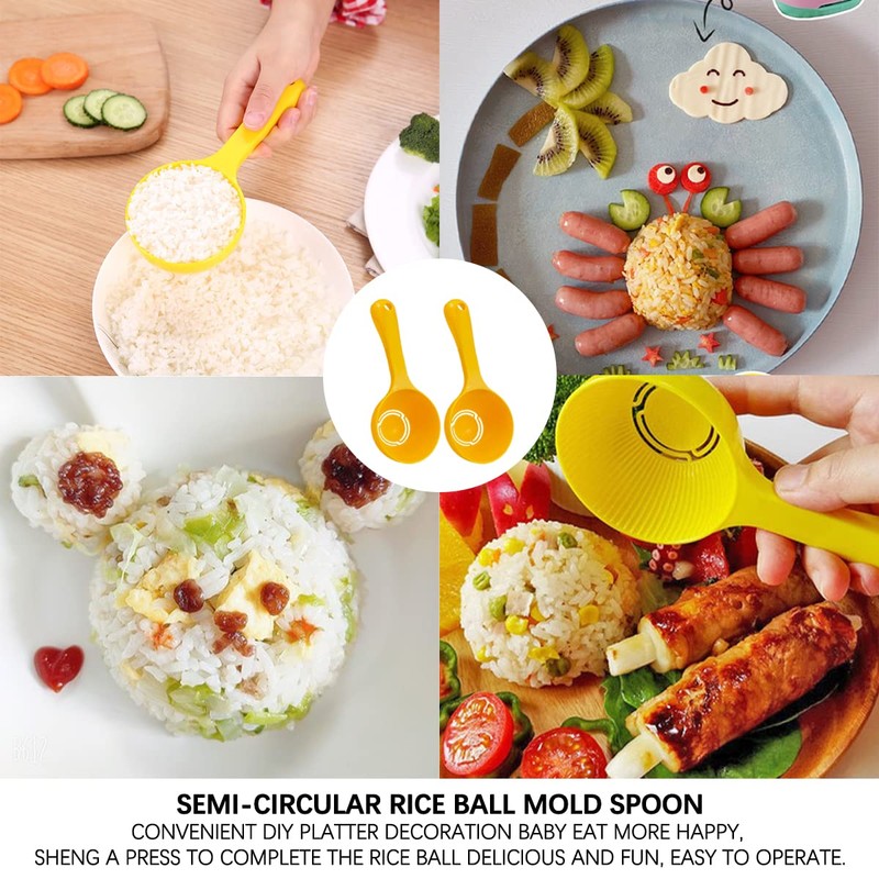 DOERDO 2PCS Plastic Rice Paddle Food Service Spoon Semicircular Rice