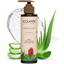 ECOLATIÈR- Gel humectante corporal de aloe vera orgánico: humectante facial y corporal 97,5% natural, gel de aloe vera puro